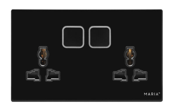13A Double Socket Tempered Glass Adorn Series - Image 2