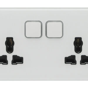 13A Double Socket Tempered Glass Adorn Series