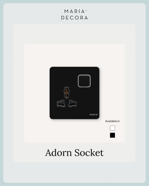 13A Single Socket Tempered Glass Adorn Series