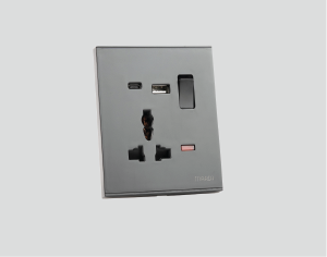 13A Single + Type C Tempered Glass Sockets - WiFi