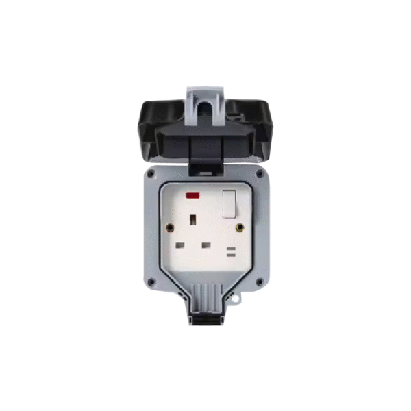 13A Single Outdoor Socket Plastic - USB
