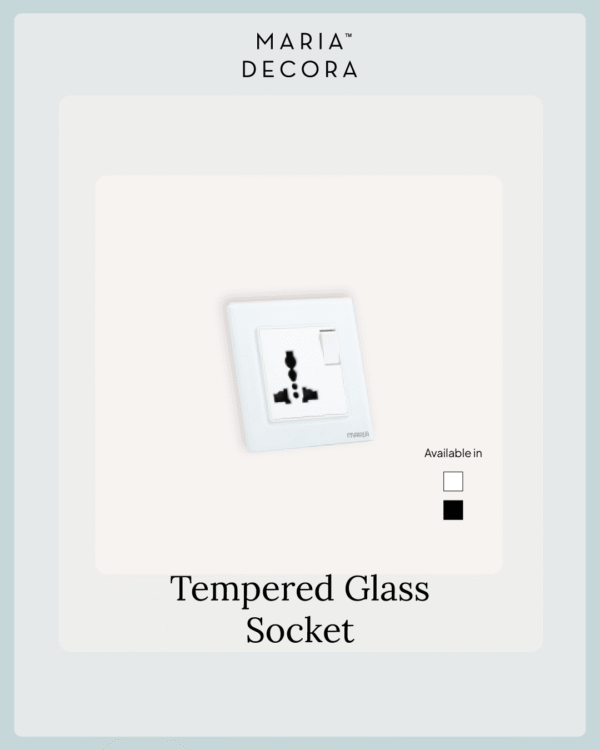 13A Single Socket Tempered Glass - Plain