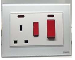 Cooker Socket Tempered Glass - Plain
