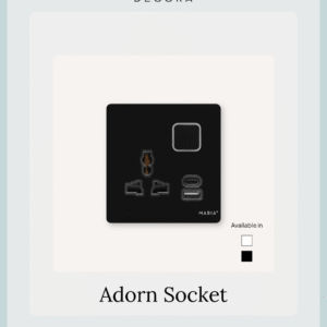 13A Single Socket with USB A+C Tempered Glass Adorn Series